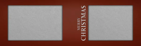 Рождественский Баннер Открытка Праздничный Дизайн Открыток Красный Фон Трехмерная Бумага — стоковое фото