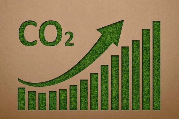 Toenemende Co2 Uitstoot Atmosfeer Milieuvervuiling Weergave Van Een Toename Van — Stockfoto