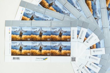 KYIV, UKRAINE - April 21: Limited edition of Ukrainian postage stamp 