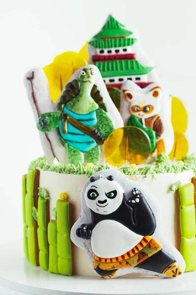 Kiev Ucraina Gennaio Torta Kung Panda Decorata Con Biscotti Pan — Foto Stock