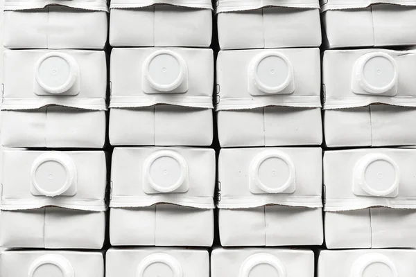 Белая Пустая Упаковка Молока Пачка Картонных Коробок Макетом Брендинга Много — стоковое фото