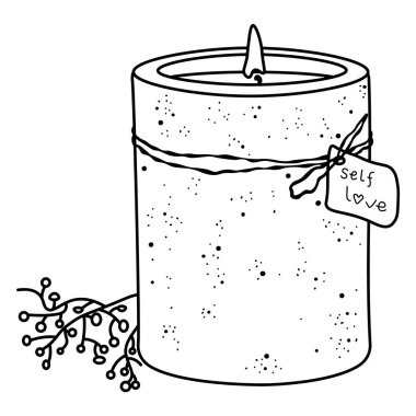 Aroma mumu. Doodle vektör çizimi. Çizgili el çizimi sanat.