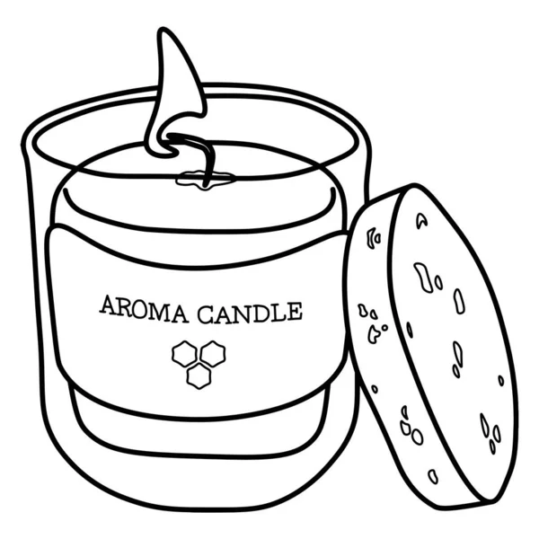 Aromljus Doodle Vektor Illustration Linjehandritad Konst — Stock vektor