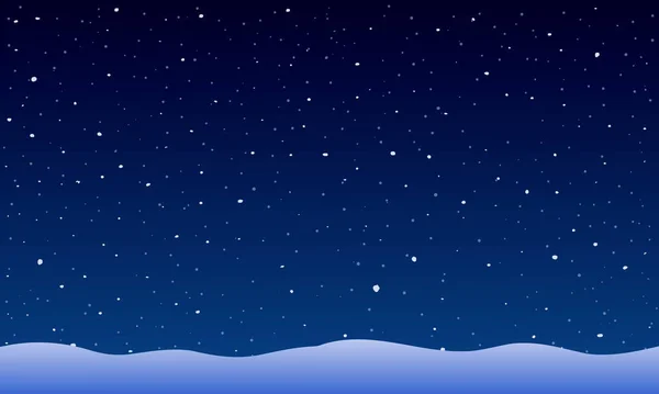 濃い青の背景にベクトルの落下雪 — ストックベクタ