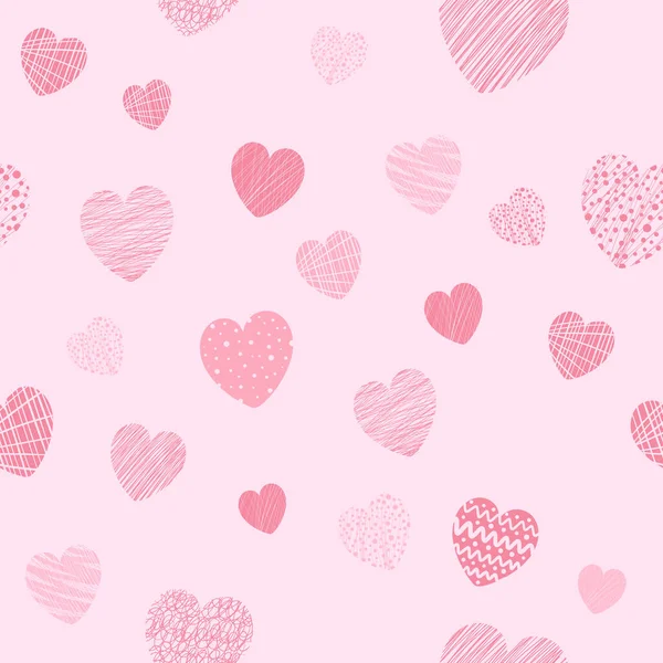 Fondo sin costuras vectorial con corazones para el Día de San Valentín — Vector de stock