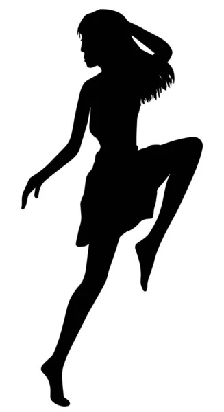 Vektor kvinnlig siluett konstnärlig figur pose — Stock vektor