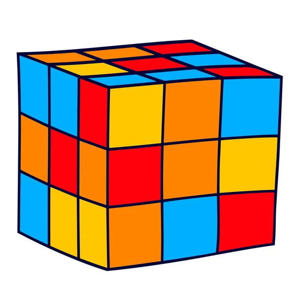Wektor Rubiks sześcian izolowany na białym tle — Wektor stockowy