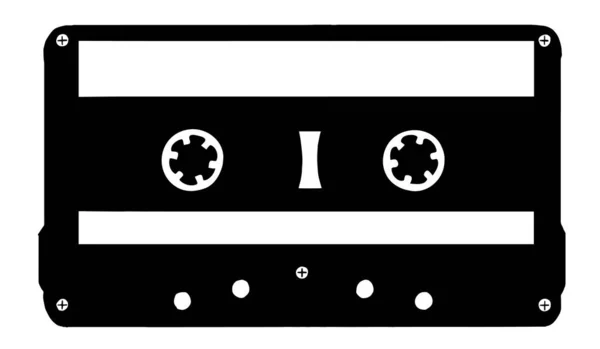 Casete de audio retro vectorial aislado sobre fondo blanco icono simple — Archivo Imágenes Vectoriales