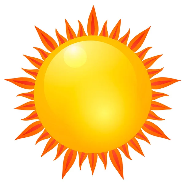 Vector illustration yellow sun isolated on white background — Stock Vector