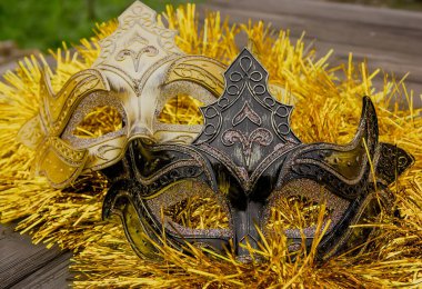 Gösterişli karnaval maskesi. yakın plan