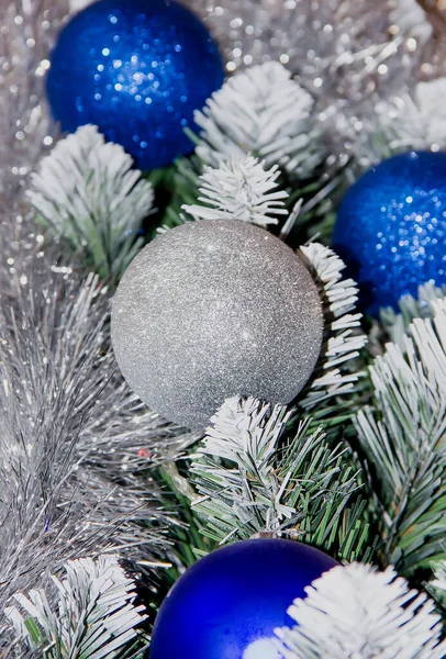 Beautiful Shiny Toy New Year Tree Close — Stok fotoğraf