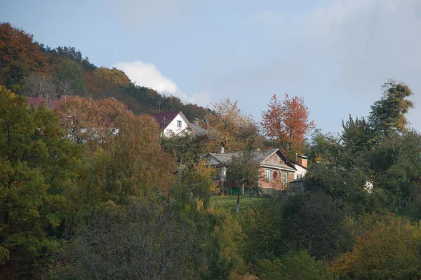 Trä Hus Den Ukrainska Byn — Stockfoto