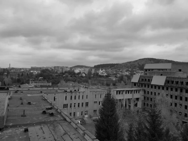 Vista Janela Para Cidade — Fotografia de Stock