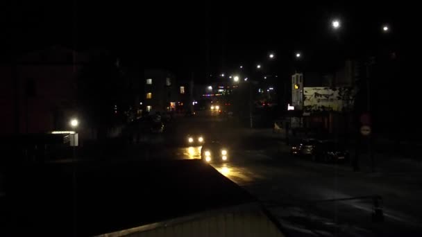 Avondverlichting Van Oude Stad — Stockvideo