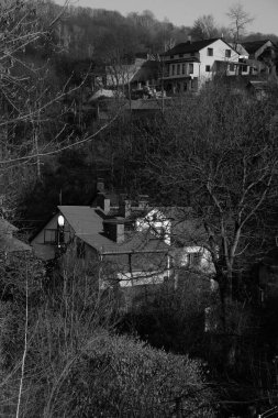 Ukrayna köyündeki ahşap ev.