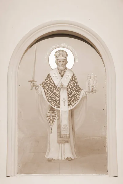 Ікона Святого Миколая Монастиря Богоявлення — стокове фото