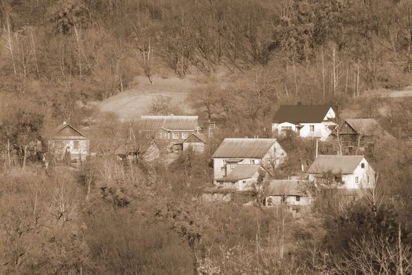 Dřevěný Dům Ukrajinské Vesnici — Stock fotografie