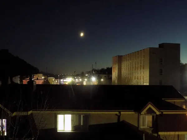 Avondverlichting Van Oude Stad — Stockfoto
