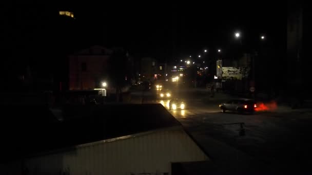 Avondverlichting Van Oude Stad — Stockvideo