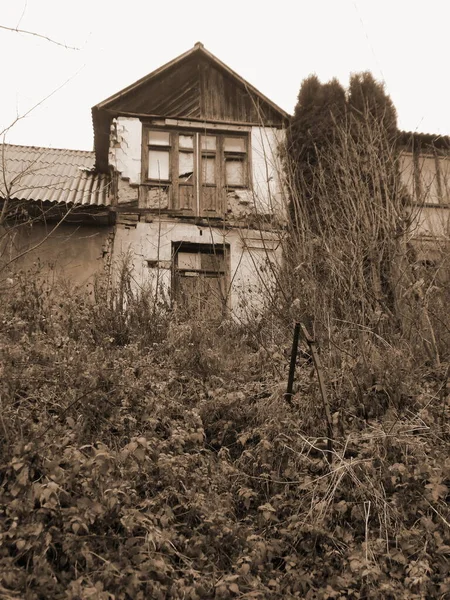 Casa Madeira Aldeia Ucraniana — Fotografia de Stock