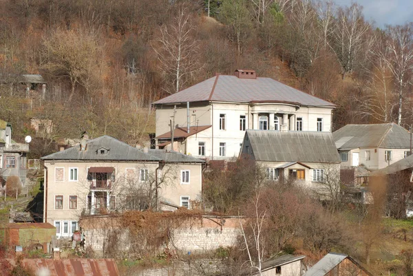 Der Blick Aus Dem Fenster Auf Die Stadt — Stockfoto