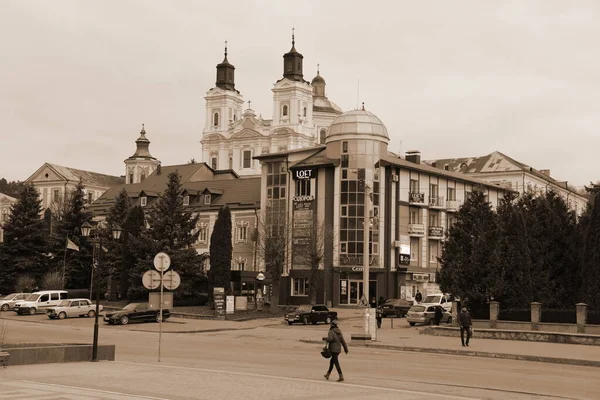 Zabytkowa Część Starego Miasta Stare Miasto Centralna Ulica Katedra Przemienienia — Zdjęcie stockowe