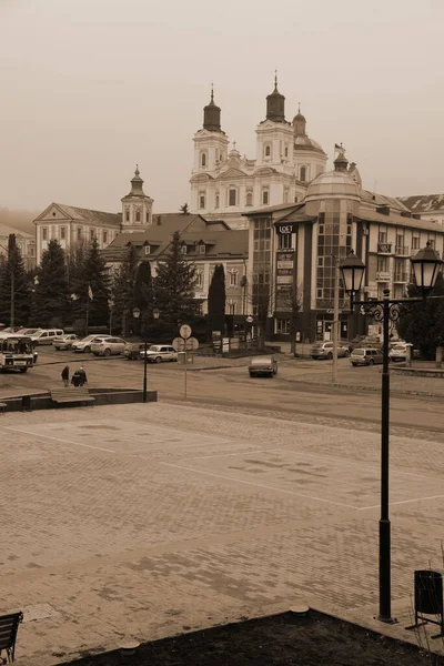 Historic Part Old Town Old Town Central Street Cathedral Transfiguration — Stock Photo, Image