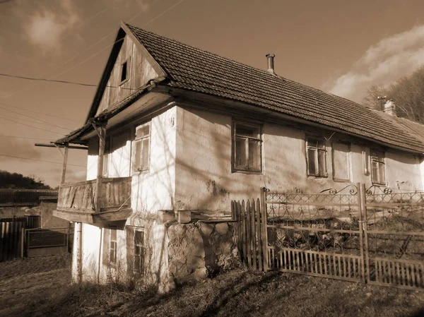 Maison Bois Dans Village Ukrainien — Photo