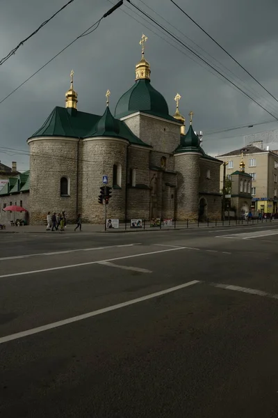Igreja Natividade Cristo Ternopil Rua Ruska — Fotografia de Stock