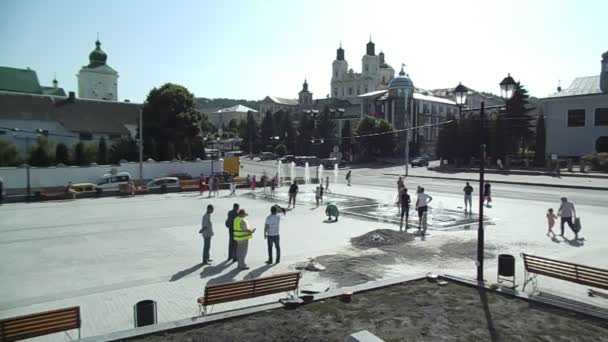 Het Historische Deel Van Oude Stad Oude Stad Centrale Straat — Stockvideo