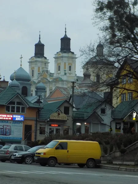 Zabytkowa Część Starego Miasta Stare Miasto Centralna Ulica Katedra Przemienienia — Zdjęcie stockowe