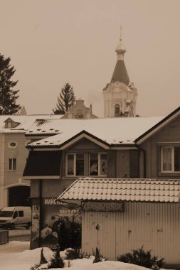 Eski şehrin tarihi kısmı. Epifani Manastırı 'nı inşa eden manastır.