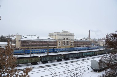 Ternopil 'deki tren istasyonu. Ukrayna