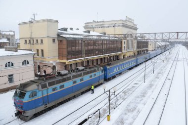 Ternopil 'deki tren istasyonu. Ukrayna