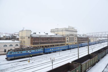 Ternopil 'deki tren istasyonu. Ukrayna