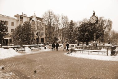 Eski kasabada Noel ağacı. Noel ağacı, eski kasaba.