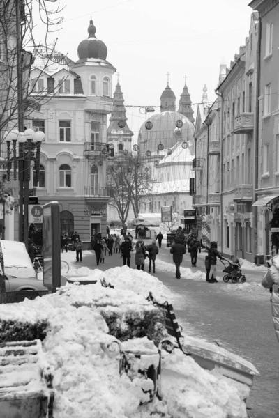 Eski kasabada Noel ağacı. Noel ağacı, eski kasaba. 