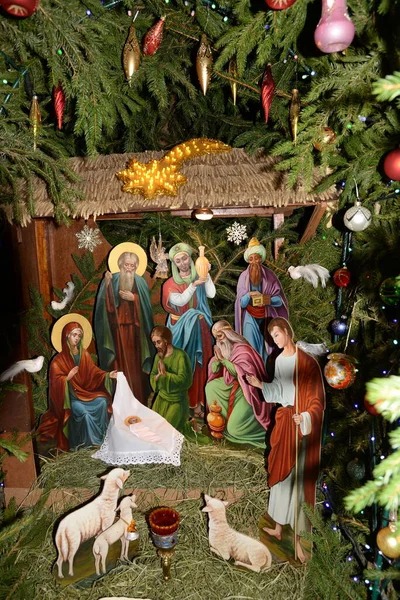 Crèche Noël Dans Monastère — Photo