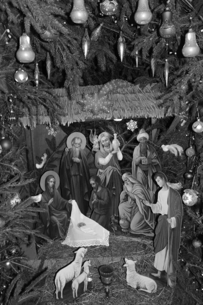 修道院的圣诞降生场景 — 图库照片