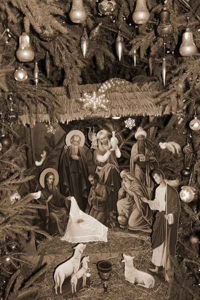 Presepe Natale Nel Monastero — Foto Stock