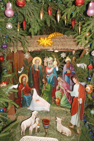 Christmas Nativity Scene Monastery — Stock Photo, Image