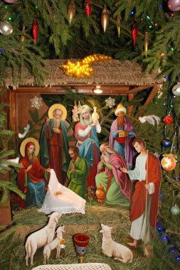 Manastırda Noel doğumu sahnesi