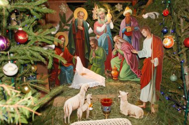 Manastırda Noel doğumu sahnesi