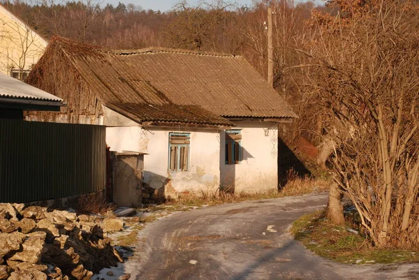 Holzhaus Ukrainischen Dorf — Stockfoto
