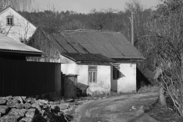 Dřevěný Dům Ukrajinské Vesnici — Stock fotografie