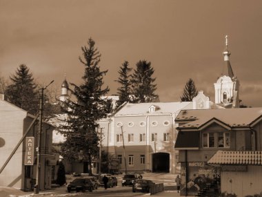 Eski şehrin tarihi kısmı. Epifani Manastırı 'nı inşa eden manastır.