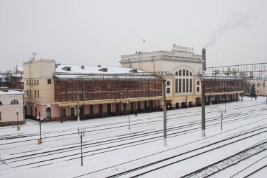 Ternopil 'deki tren istasyonu. Ukrayna