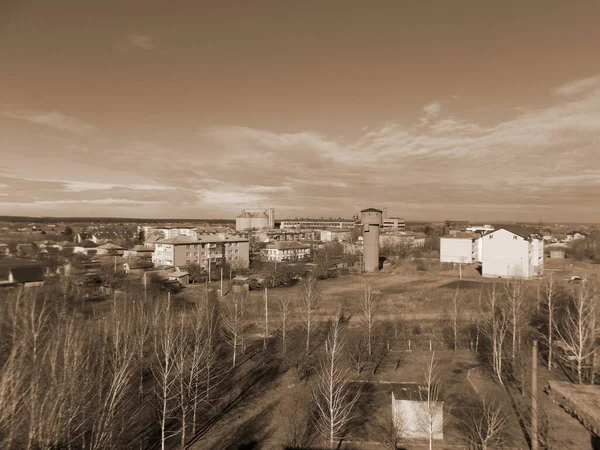 Vista Janela Para Cidade — Fotografia de Stock