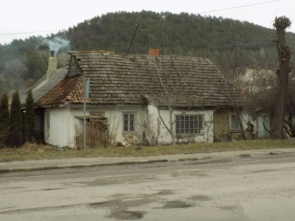 Bâtiment Ancien Rural Résidentiel Maison Bois Dans Village Ukrainien — Photo