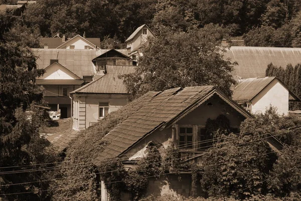 Trä Hus Den Ukrainska Byn — Stockfoto